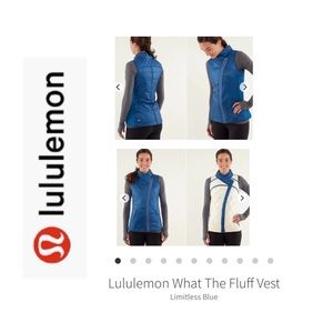 Lululemon What The Fluff Reversible Vest. Royal Blue/Cream. Size 12